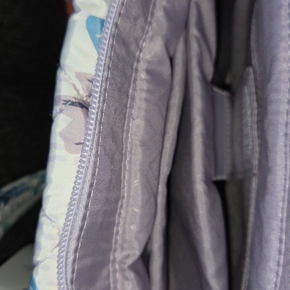 Vera Bradley Tropical Floral Tote - Blue, Pink, Cream. Purple Inside. Strap. - Picture 4 of 4